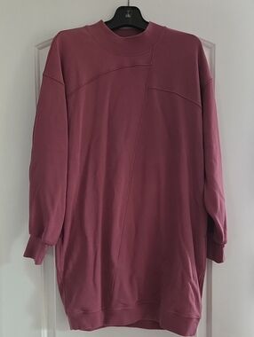 New Lululemon Broken Beats Dusty Rose Pink Oversized Sweatshirt Dress S